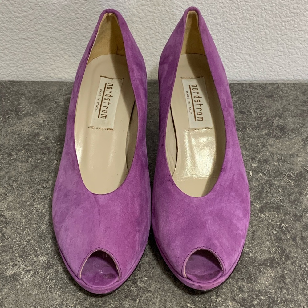 Purple Vintage Suede Kitten Heels